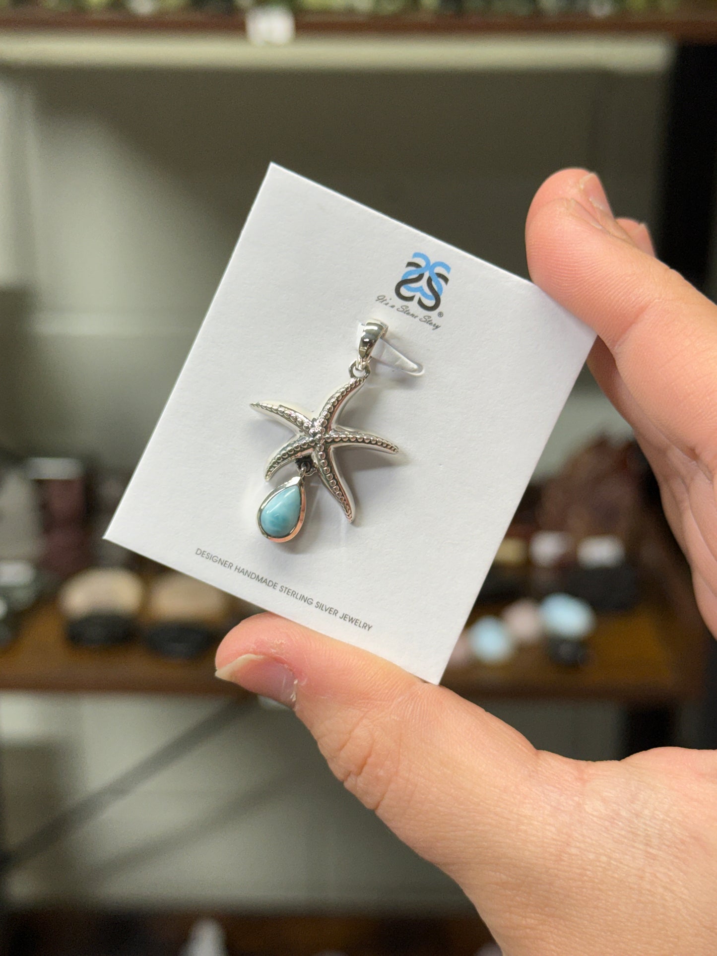 Larimar Starfish Pendant