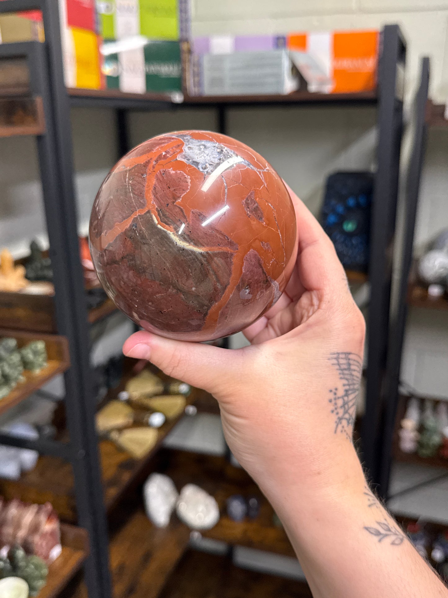 Red Volcano Agate Sphere