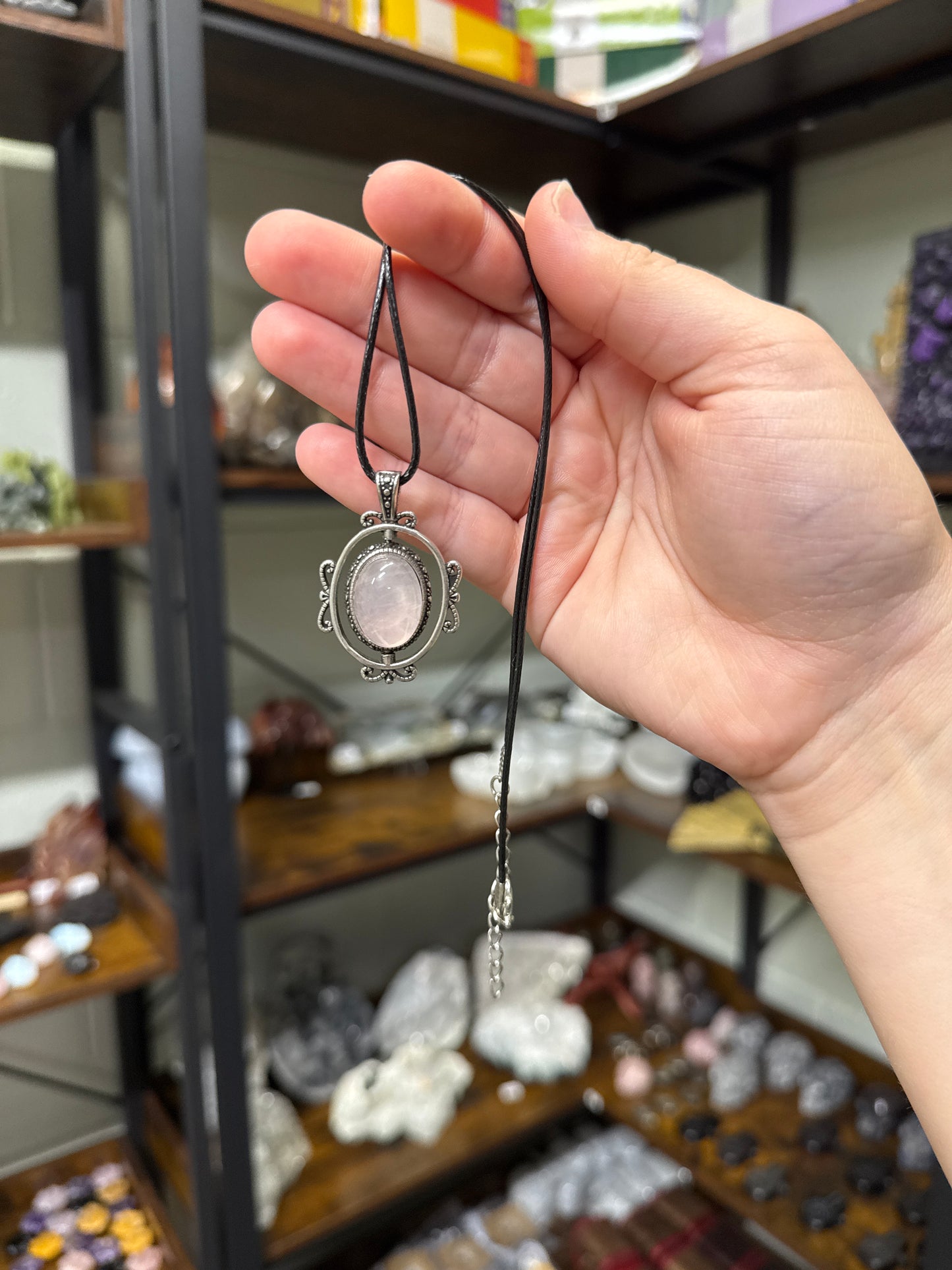 Rose Quartz Spinning Pendant