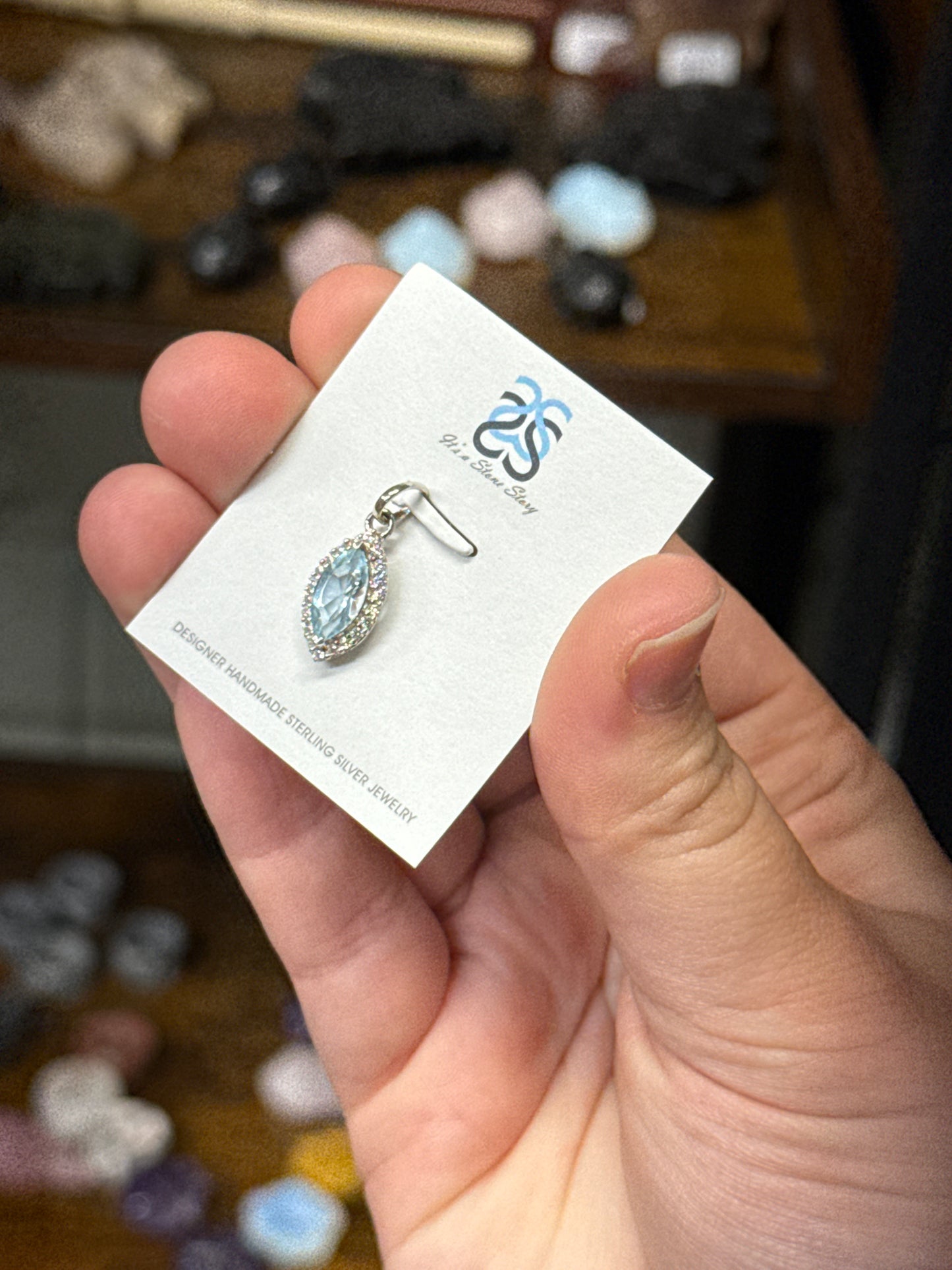 Faceted Blue Topaz Pendant