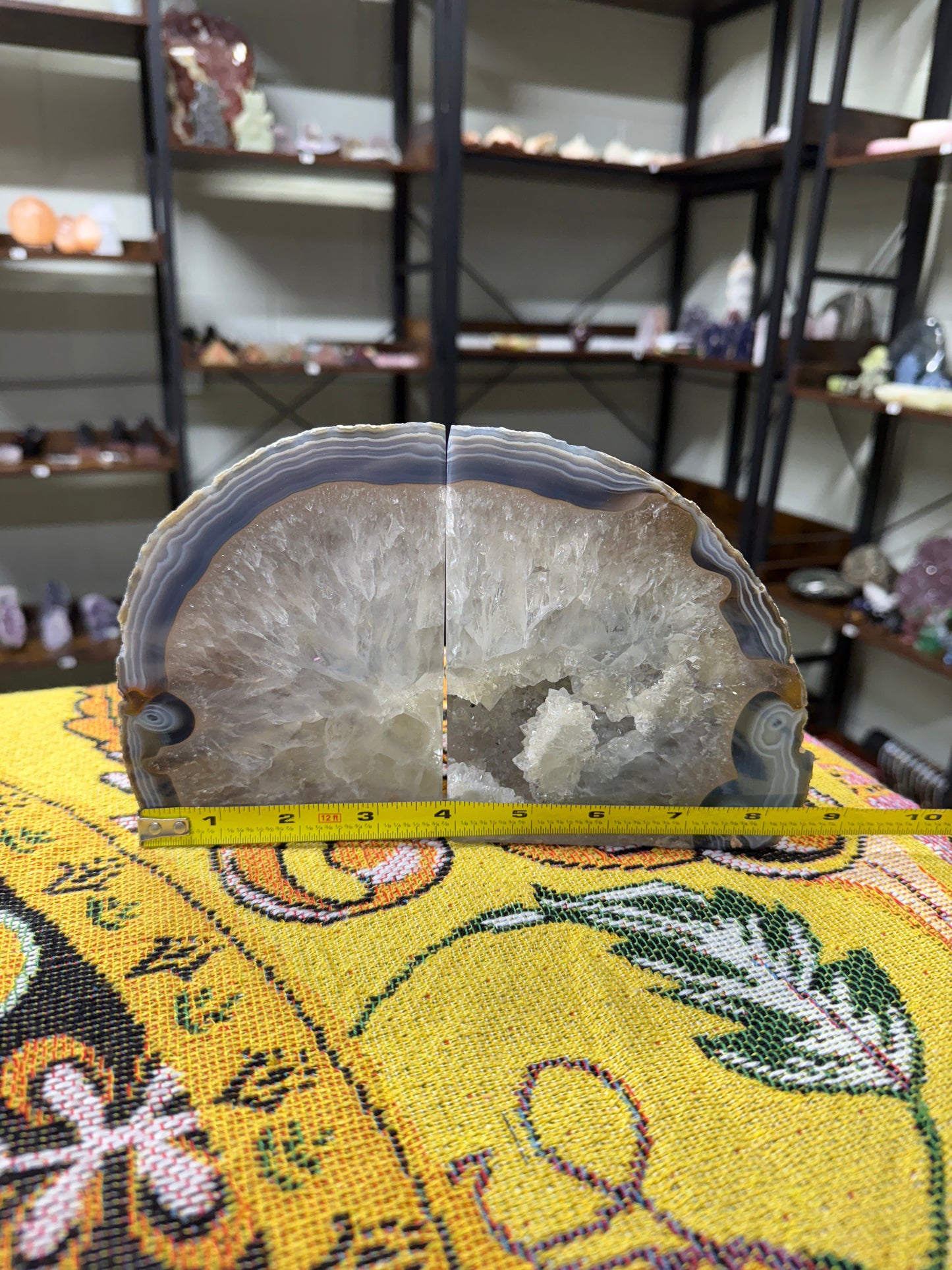 Agate & Quartz Bookends
