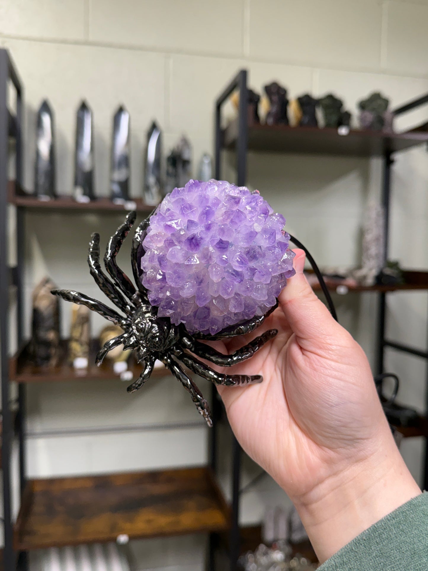 Amethyst Spider Lamp