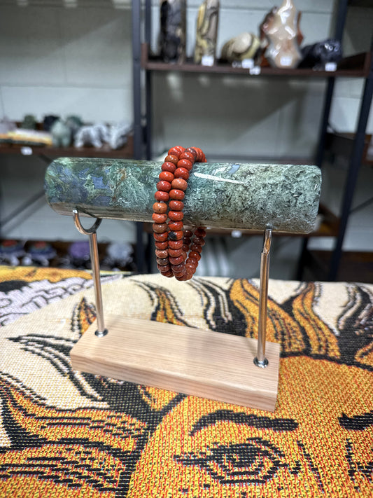 Red Jasper Rondel Bead Bracelets