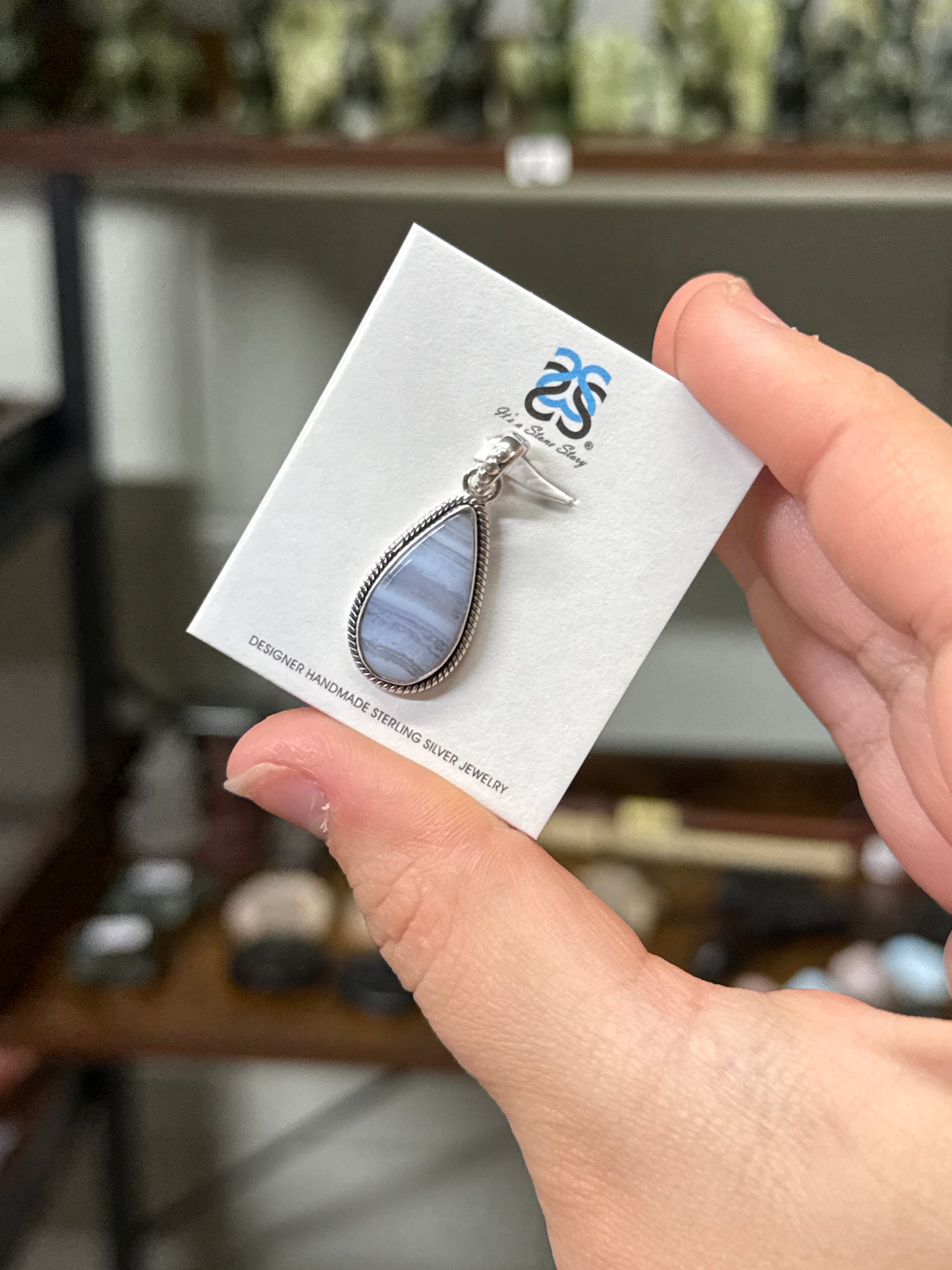 Blue Lace Agate Pendant