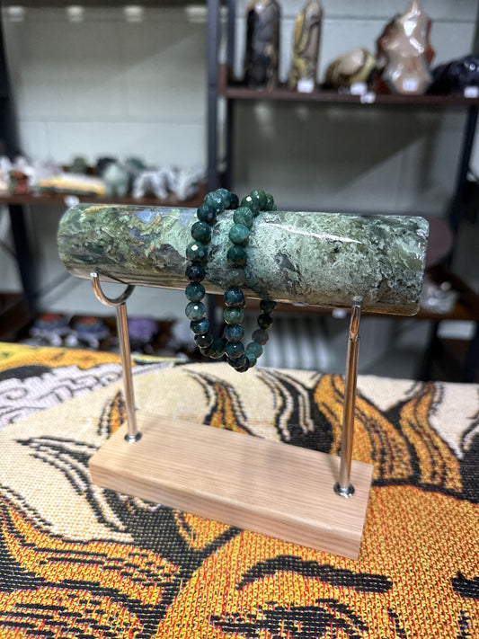 Faceted Moss Agate Bracelets