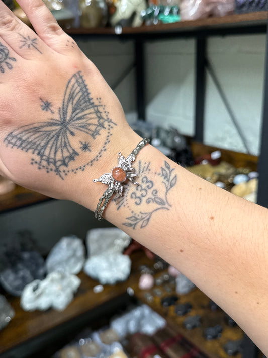 Sunstone Butterfly Bangle
