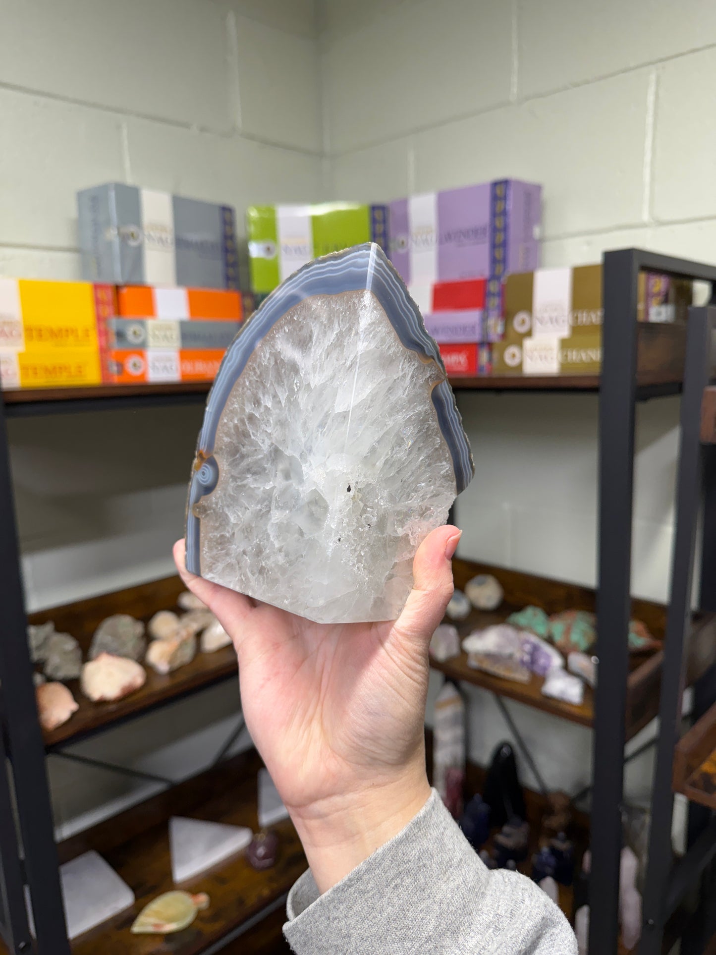 Agate & Quartz Bookends