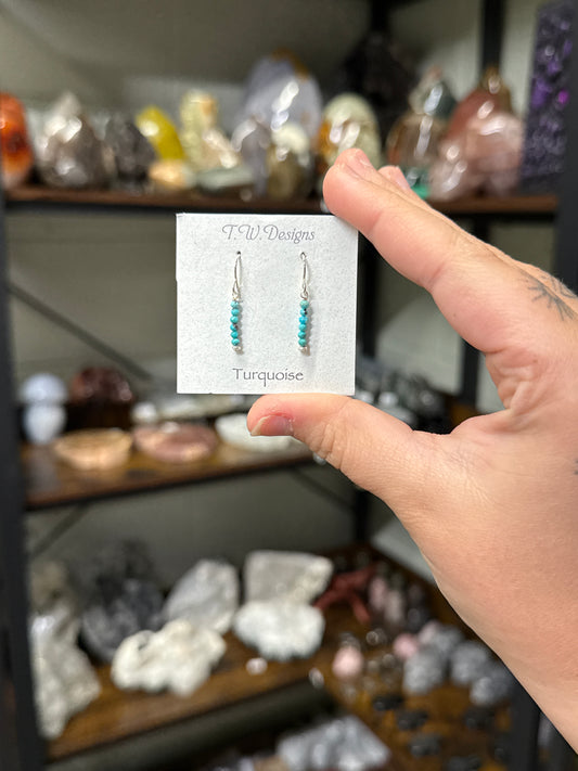 Faceted Turquoise Dangle Earrings