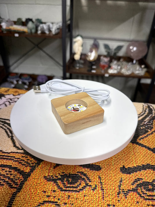 Square Wood LED Light Base