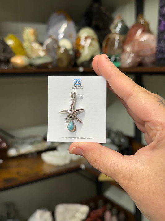 Larimar Starfish Pendant