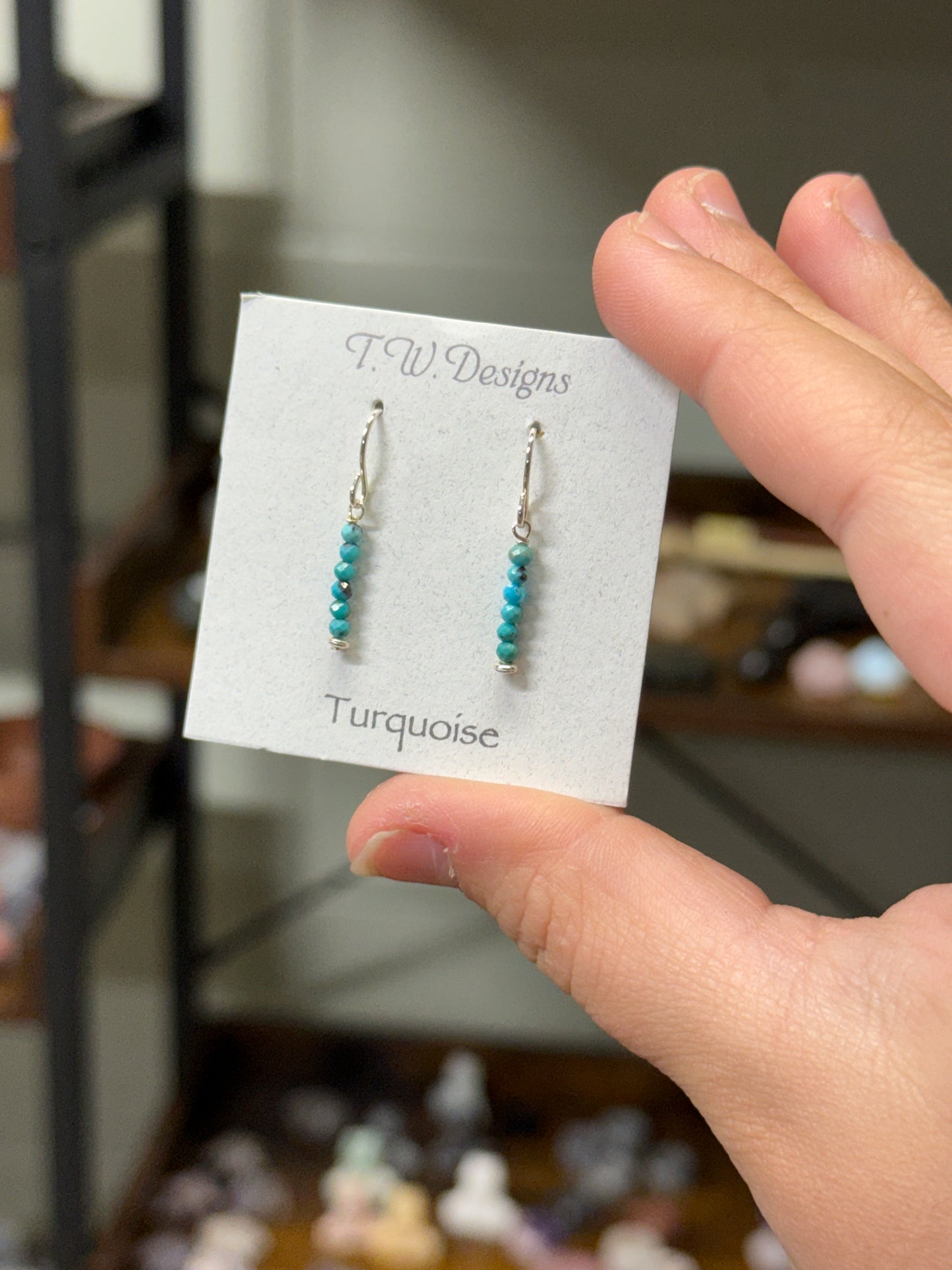 Faceted Turquoise Dangle Earrings