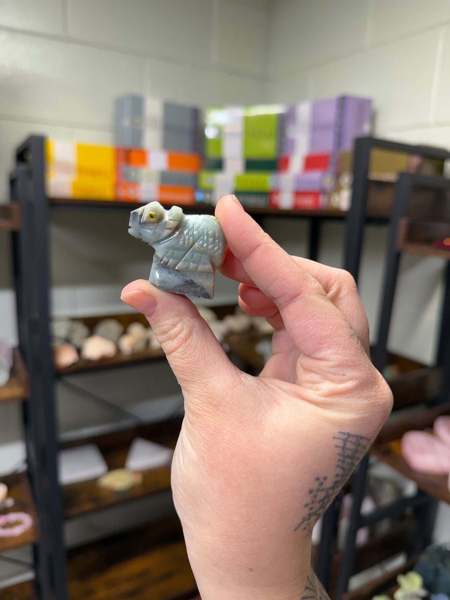Mini Soapstone Chameleon