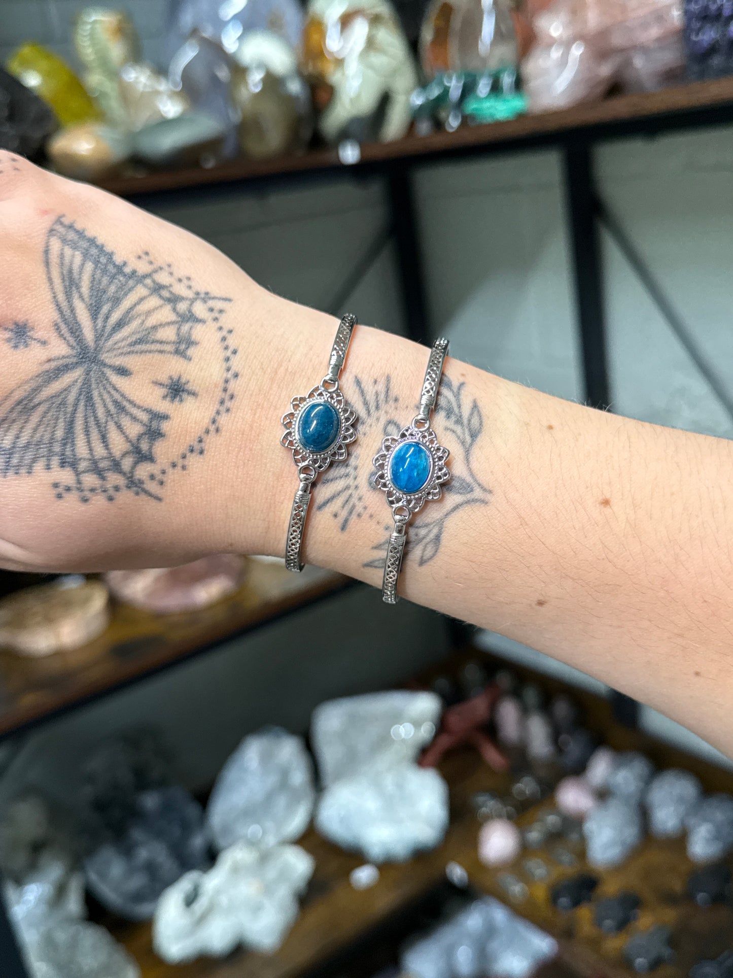 Blue Apatite Bangles