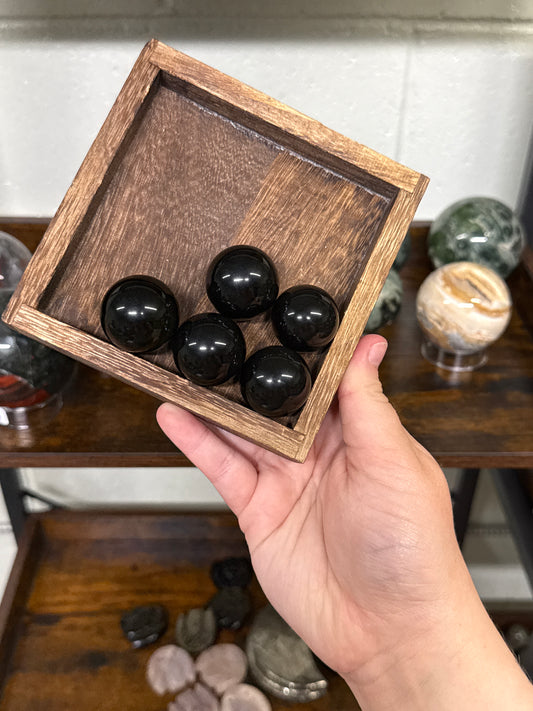 Rainbow Obsidian Spheres
