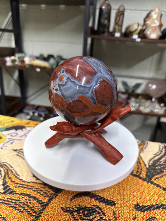 Red Volcano Agate Sphere