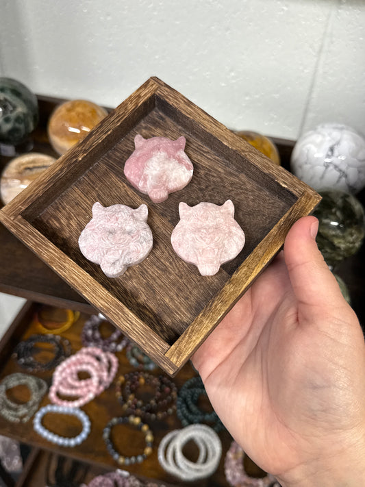 Pink Opal Lion Heads