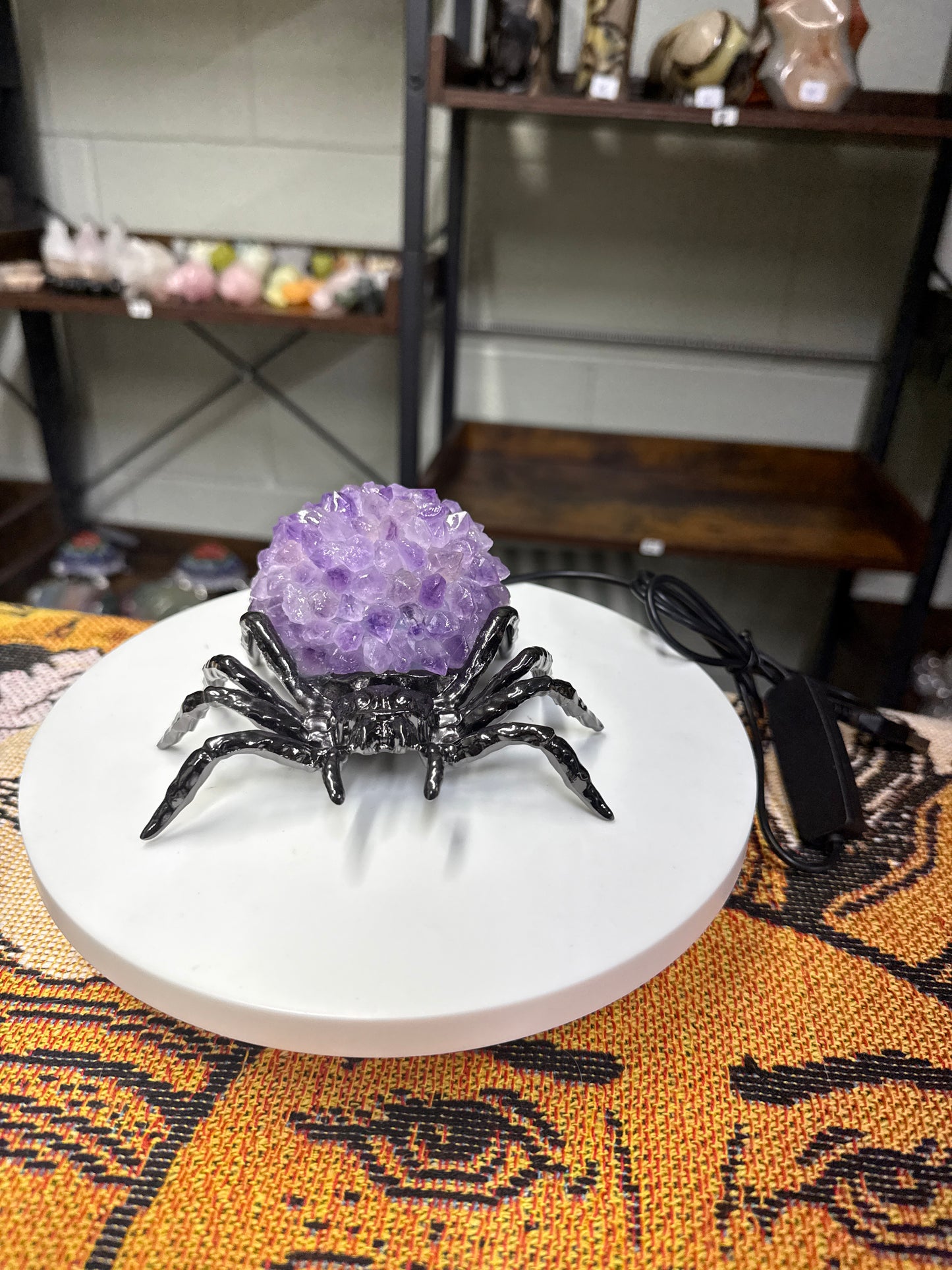 Amethyst Spider Lamp