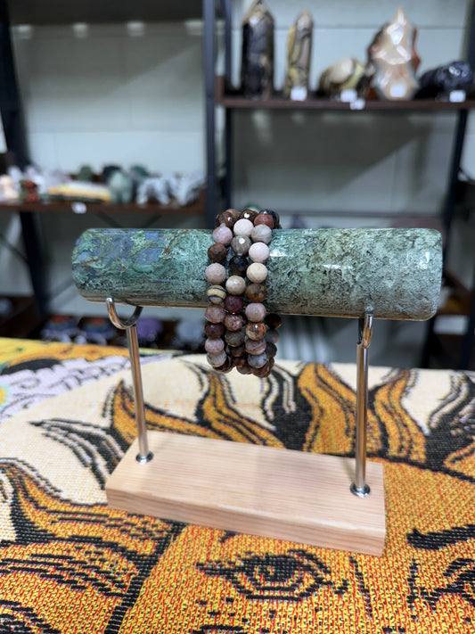 Faceted Petrified Wood Bracelets