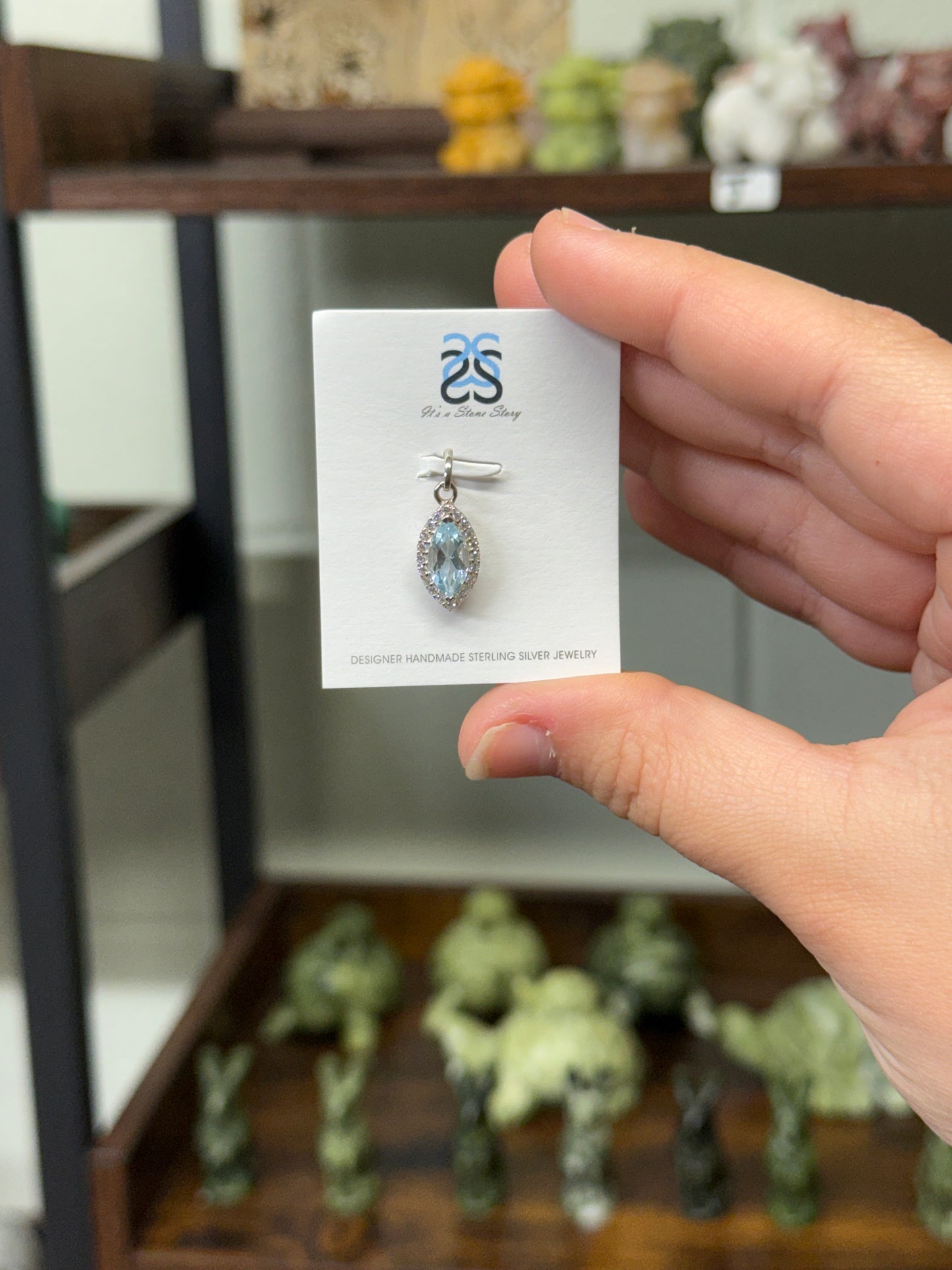 Faceted Blue Topaz Pendant