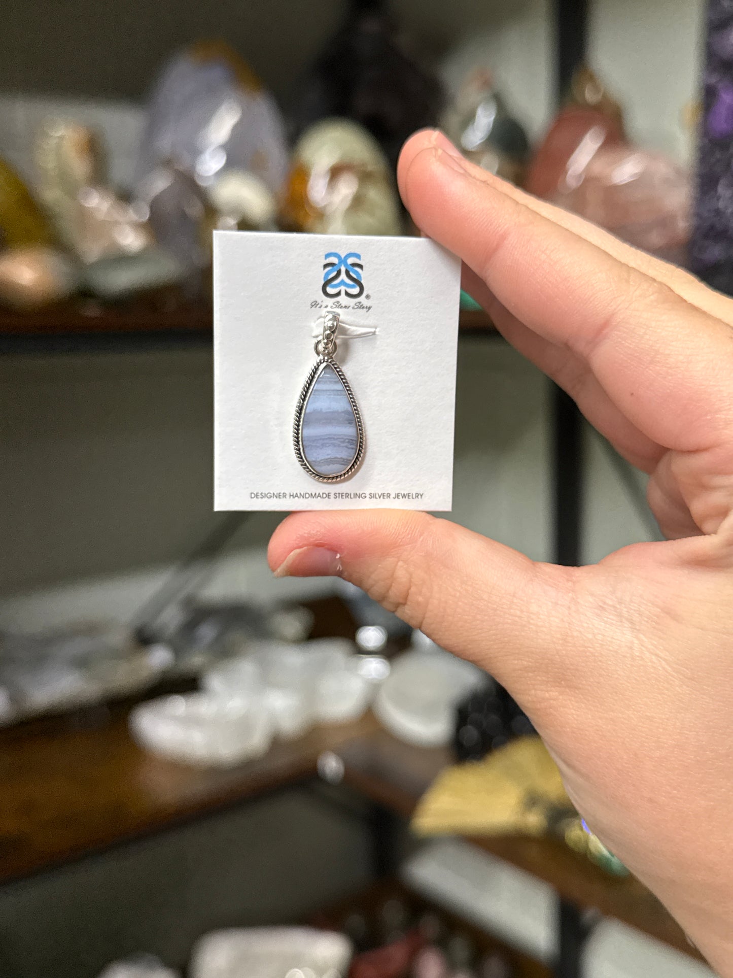 Blue Lace Agate Pendant