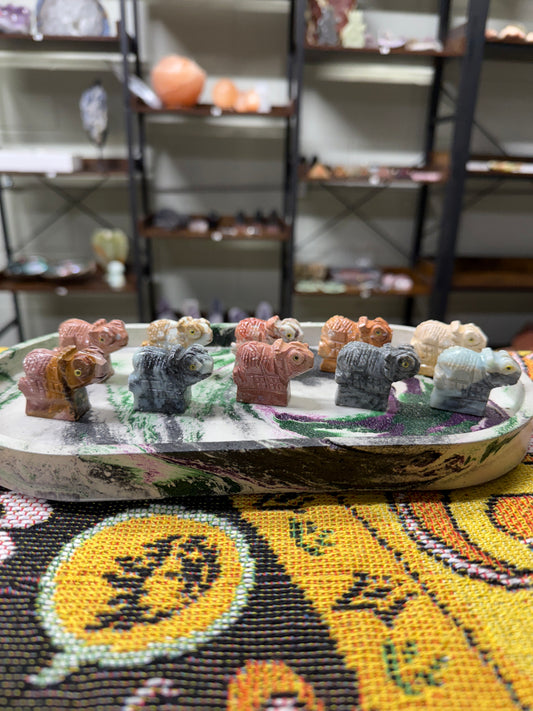 Mini Soapstone Chameleon