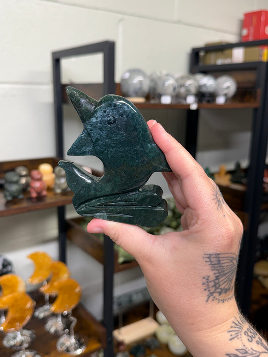 Moss Agate Dolphin