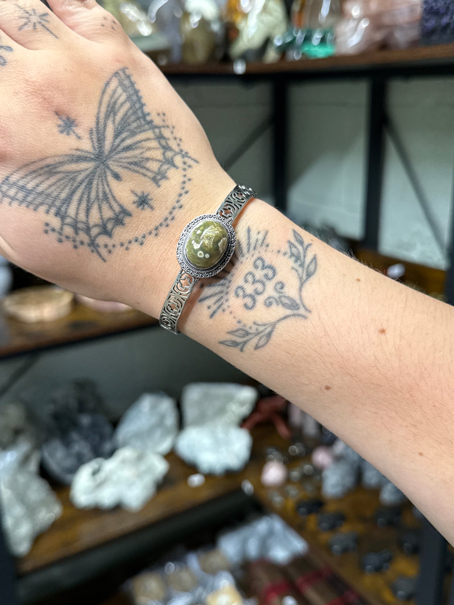 Green Sea Jasper Bangle