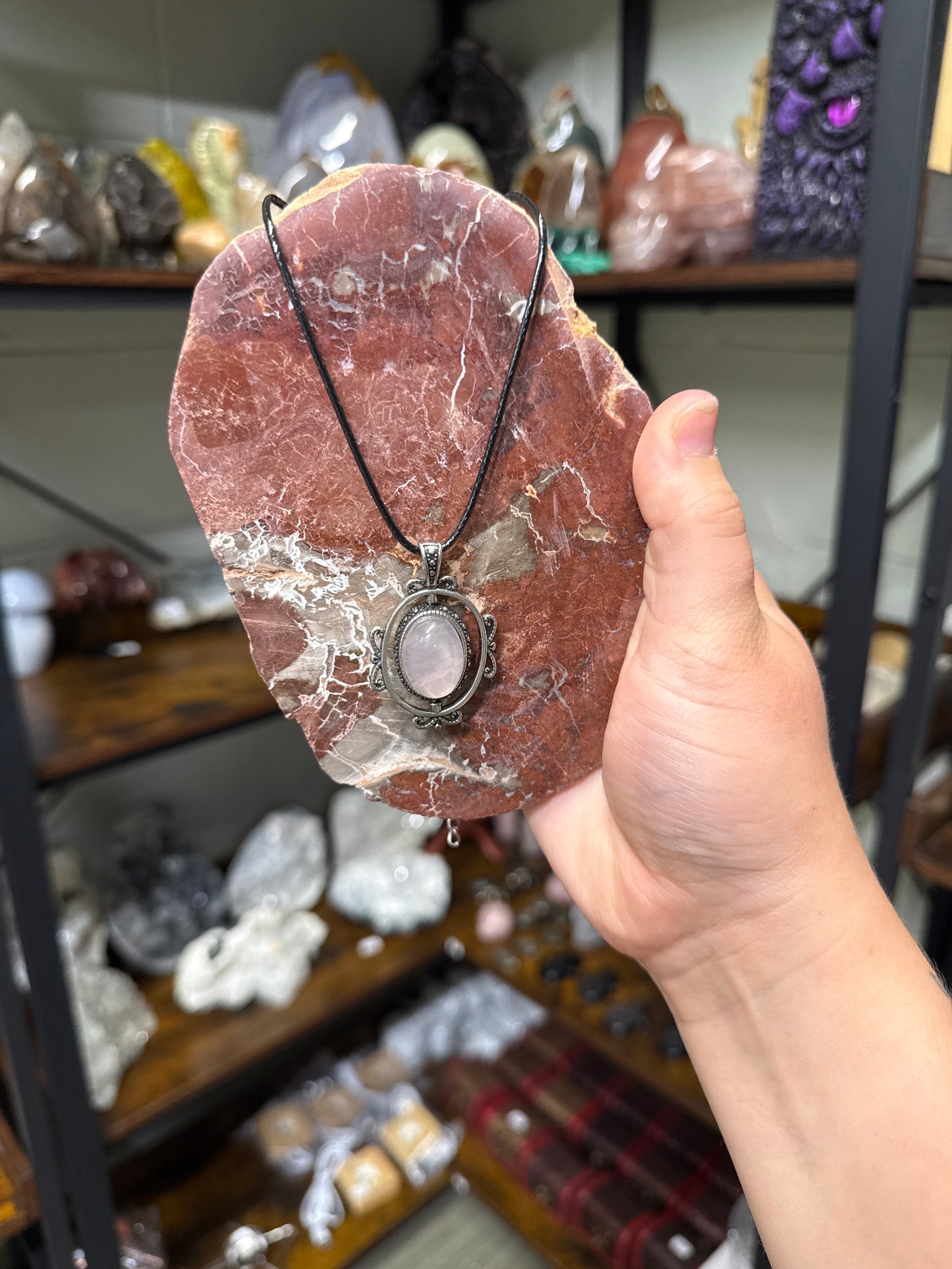 Rose Quartz Spinning Pendant
